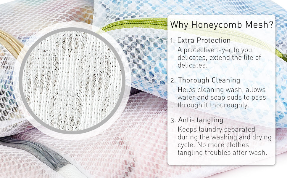 FERRET Bags for washing hosiery Delicates Mesh Laundry Bags, Washing Machine Wash Bags, Reusable and Durable Mesh Wash Bags for Delicates Blouse, Hosiery, Underwear, Bra, Lingerie Baby Clothes - 3M