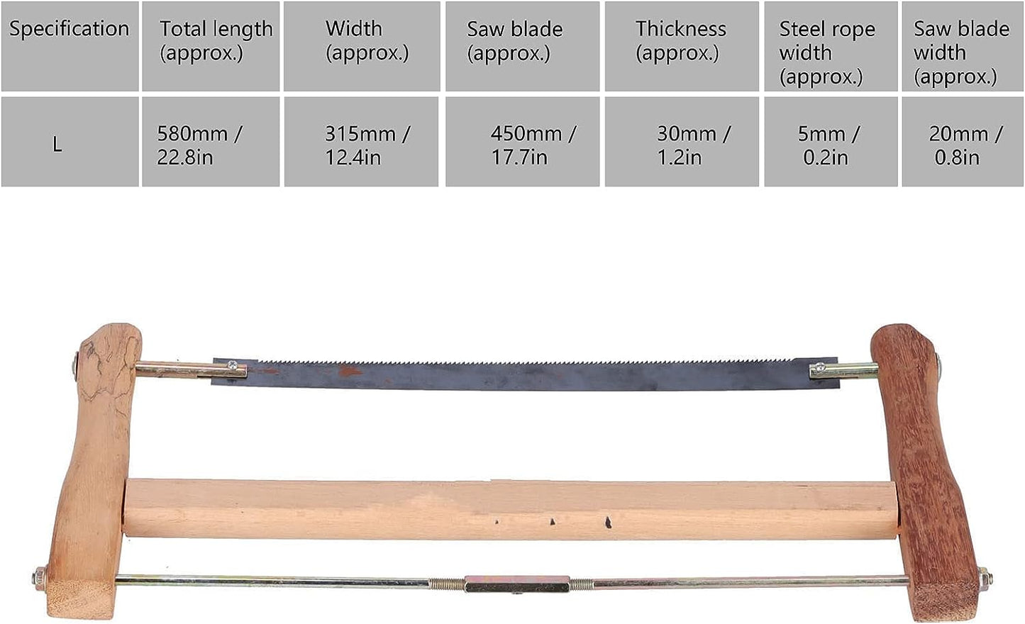 VULTURE Frames for handsaws Frame Saw Handsaw Blade Replacement Carpenter Hand Bow Wood Cutting Tool Woodworking Hardware (Large (580mm))