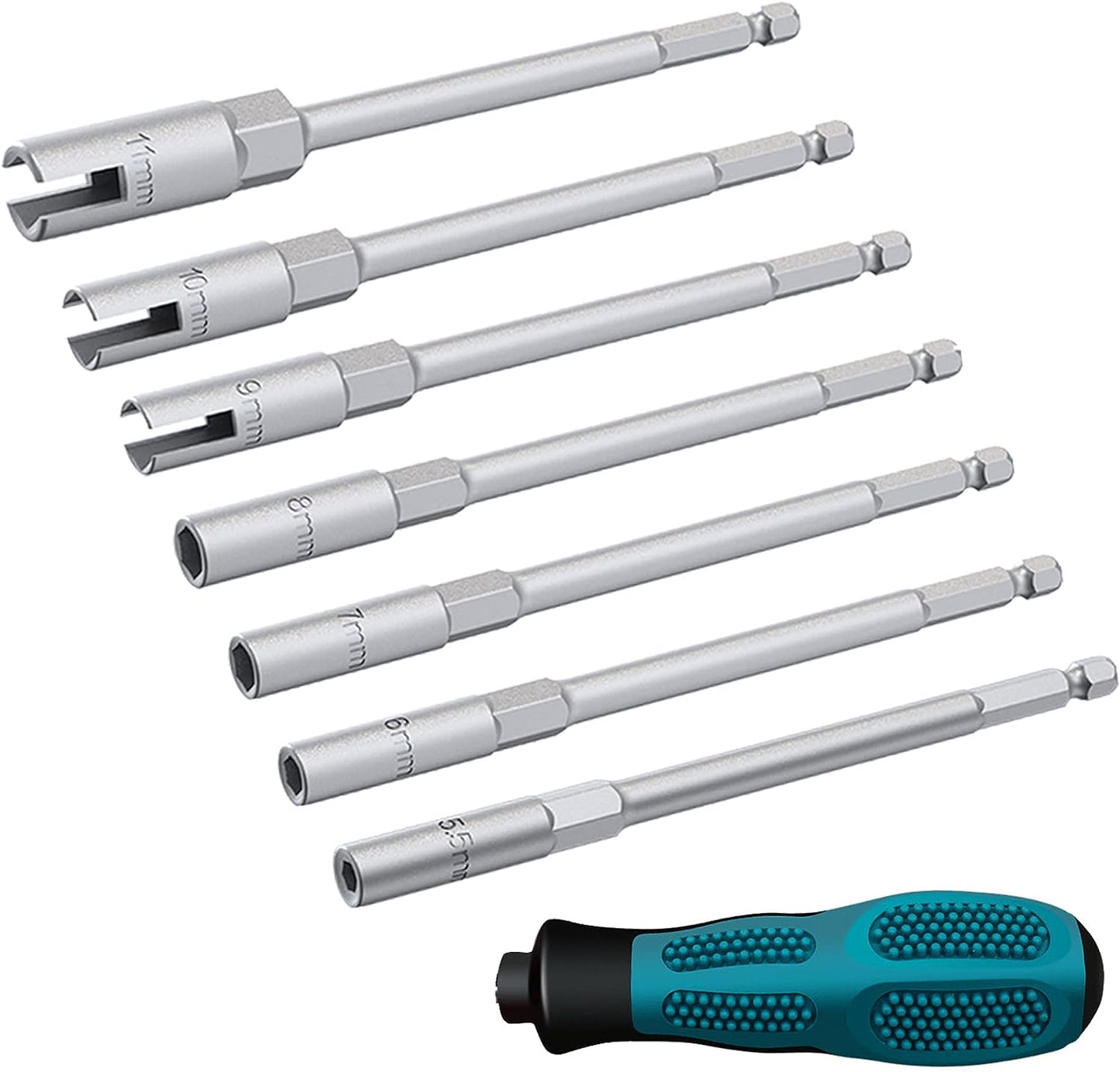 VULTURE Manually operated hand tools, namely, hollowing bits for hand drills 7 Pack, Non-Magnetic Nut Drivers,1/4" Hex Shank Power Wing 5.9 Inch Long Nut Driver, Hex Nut Sizes 5.5mm,6mm,7mm,8mm,9mm,10mm and 11mm