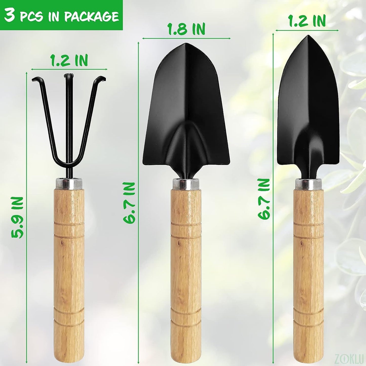 VULTURE Gardening trowels Hand Shovel for Gardening Trowel Garden Tool - 3Pcs Planting Tools Small Garden Rake Ergonomic Hand Tools Set Edging Shovel Indoor Plants Tools - Gardening Tools Heavy Duty Shovel Garden Tool Set