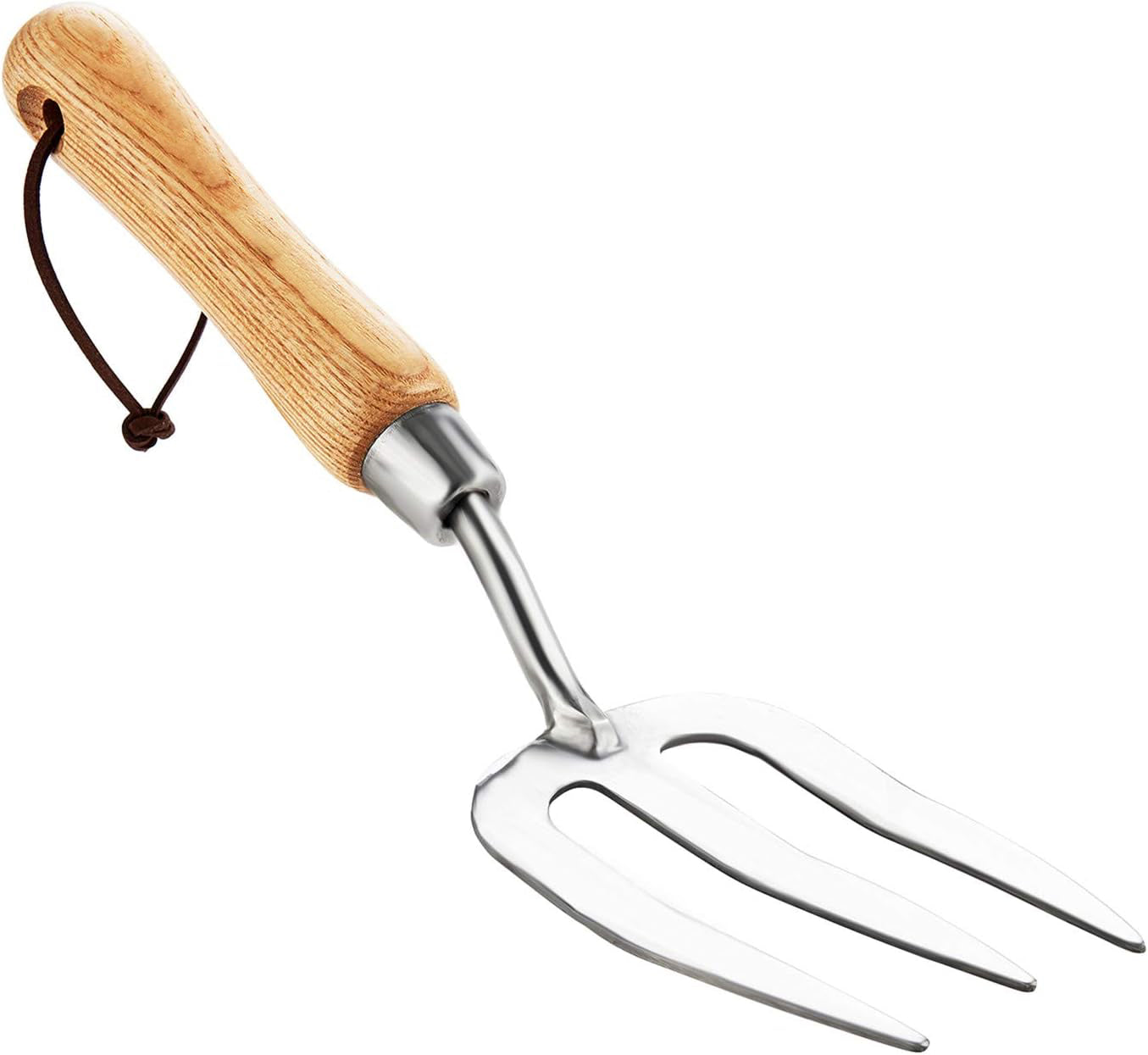 VULTURE Weeding forks Gardening Hand Fork, Stainless Steel Hand Weed Fork, Traditional Garden Hand Fork Tool with Ergonomic Ash Wood Handle for Weeding, Digging, Planting and Cultivating