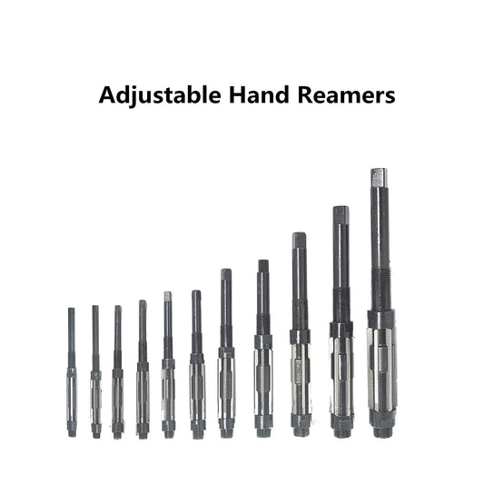 VULTURE Reamers 11 Set High Speed Steel Adjustable Hand Reamers, H4-H14, 15/32" to 1-1/2", All 6 Blades Replacement for Drilling Machine and Other Machine