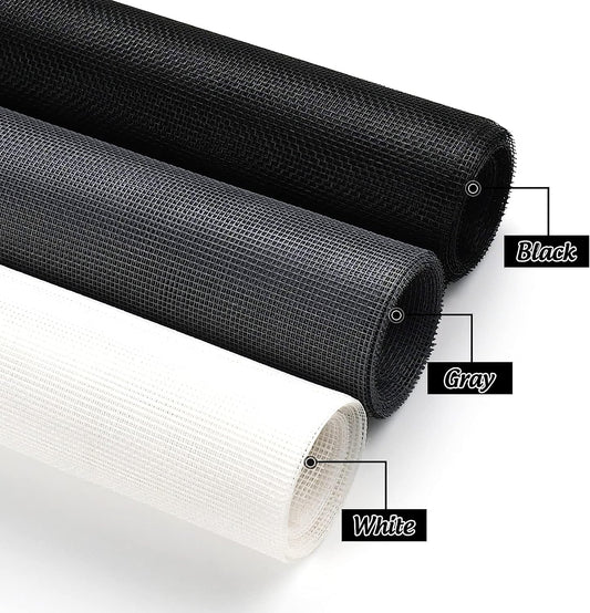 FERRET Brattice cloth 39" x 118" Adjustable Window Screens, DIY Custom Fiberglass Screen Mesh, Window Screen Replacement for Windows Doors and Patio Screens, Premium Pet Screen (39" x 118", Black)