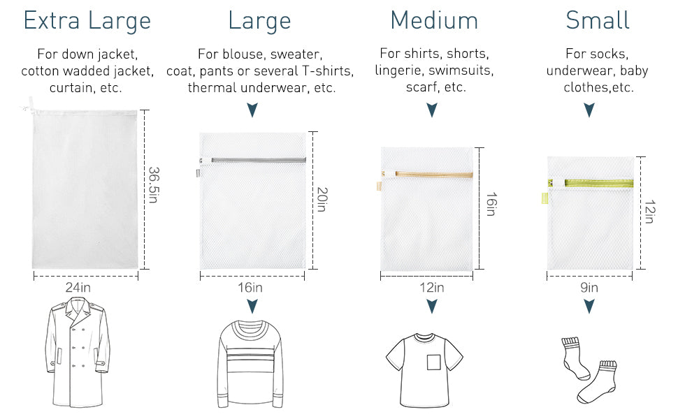 FERRET Bags for washing hosiery Delicates Mesh Laundry Bags, Washing Machine Wash Bags, Reusable and Durable Mesh Wash Bags for Delicates Blouse, Hosiery, Underwear, Bra, Lingerie Baby Clothes - 3M