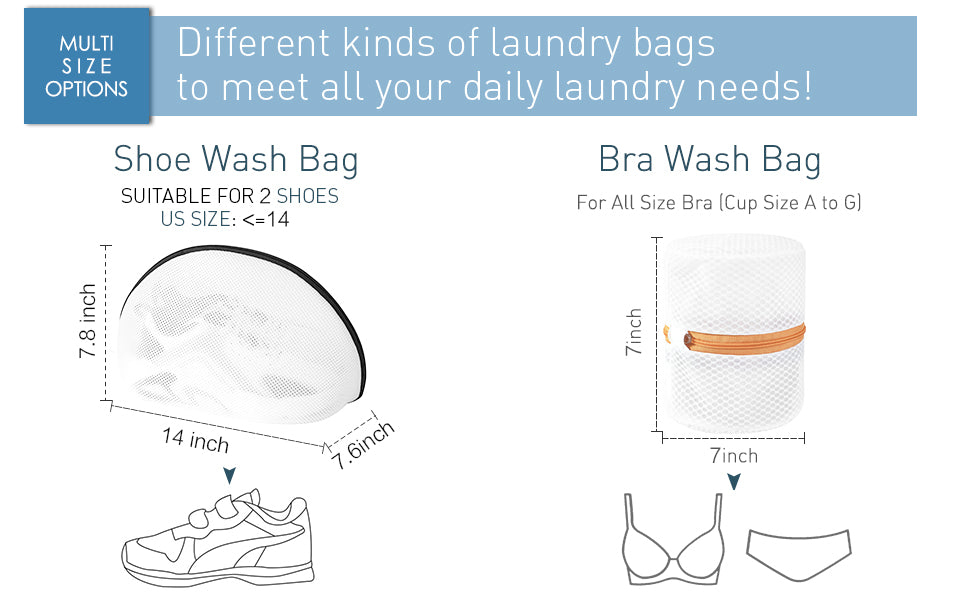 FERRET Bags for washing hosiery Delicates Mesh Laundry Bags, Washing Machine Wash Bags, Reusable and Durable Mesh Wash Bags for Delicates Blouse, Hosiery, Underwear, Bra, Lingerie Baby Clothes - 3M