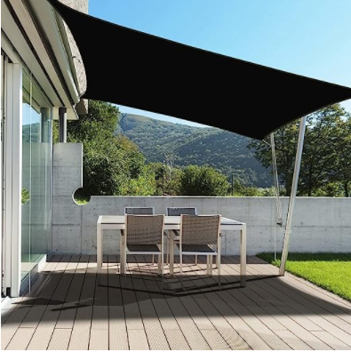 FERRET Awnings Rectangle Sun Shade Sails Outdoor 10 x 13 ft - Sun Protection Sunshades UV Block Shade Canopy, Patio Shades for Backyard, Deck and Lawn, Sand